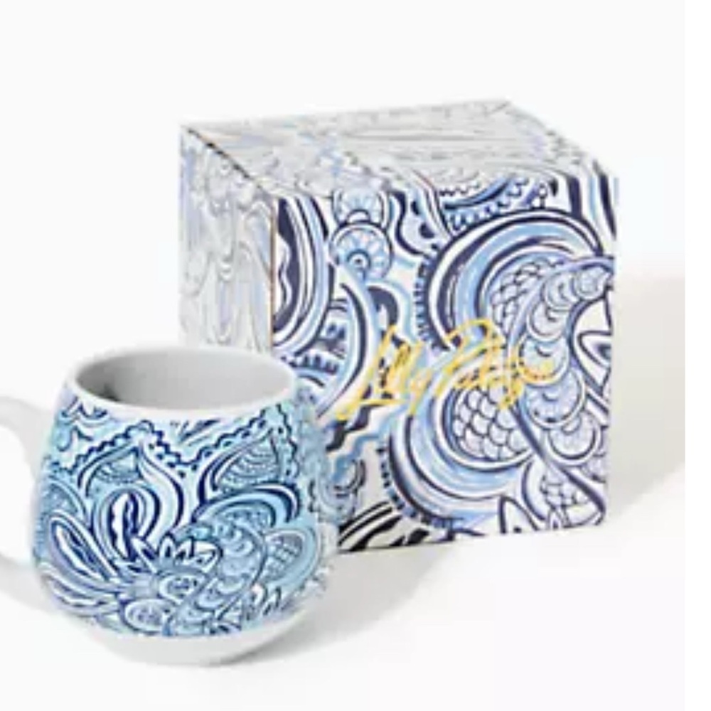 N.I.B. G.W.P. Lilly Pulitzer Ceramic Mug Resort White Give It A Whirl